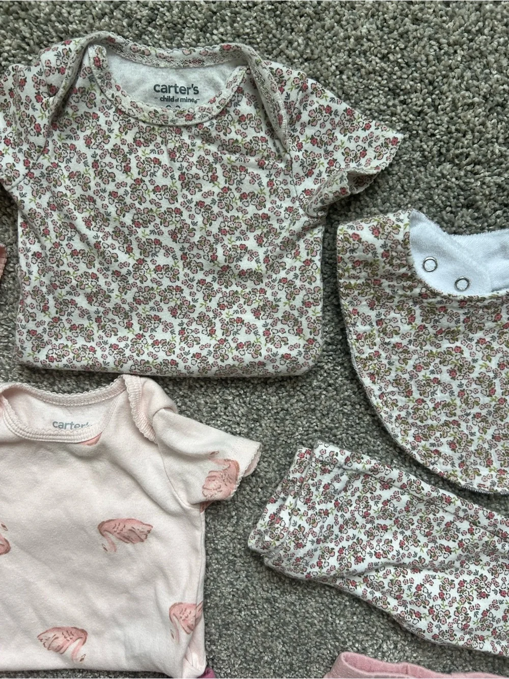 Baby Girl 0-3 Month Pink Floral Bundle